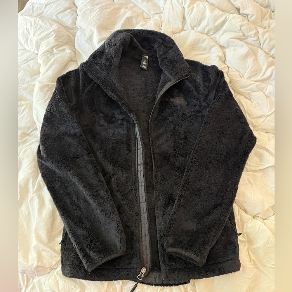 THE NORTH FACE BLACK FLEECE JACKET WOMENS SMALL SOFT WITH INSIDE &OUTSIDE POCKET